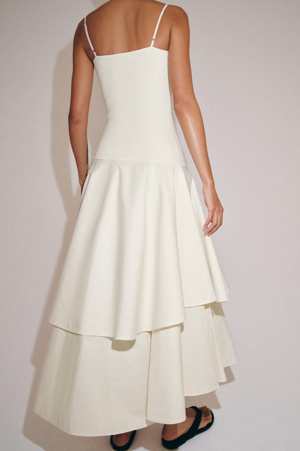 VESTIDO COMBINADO VOLANTES / Crudo - Zara фото 3