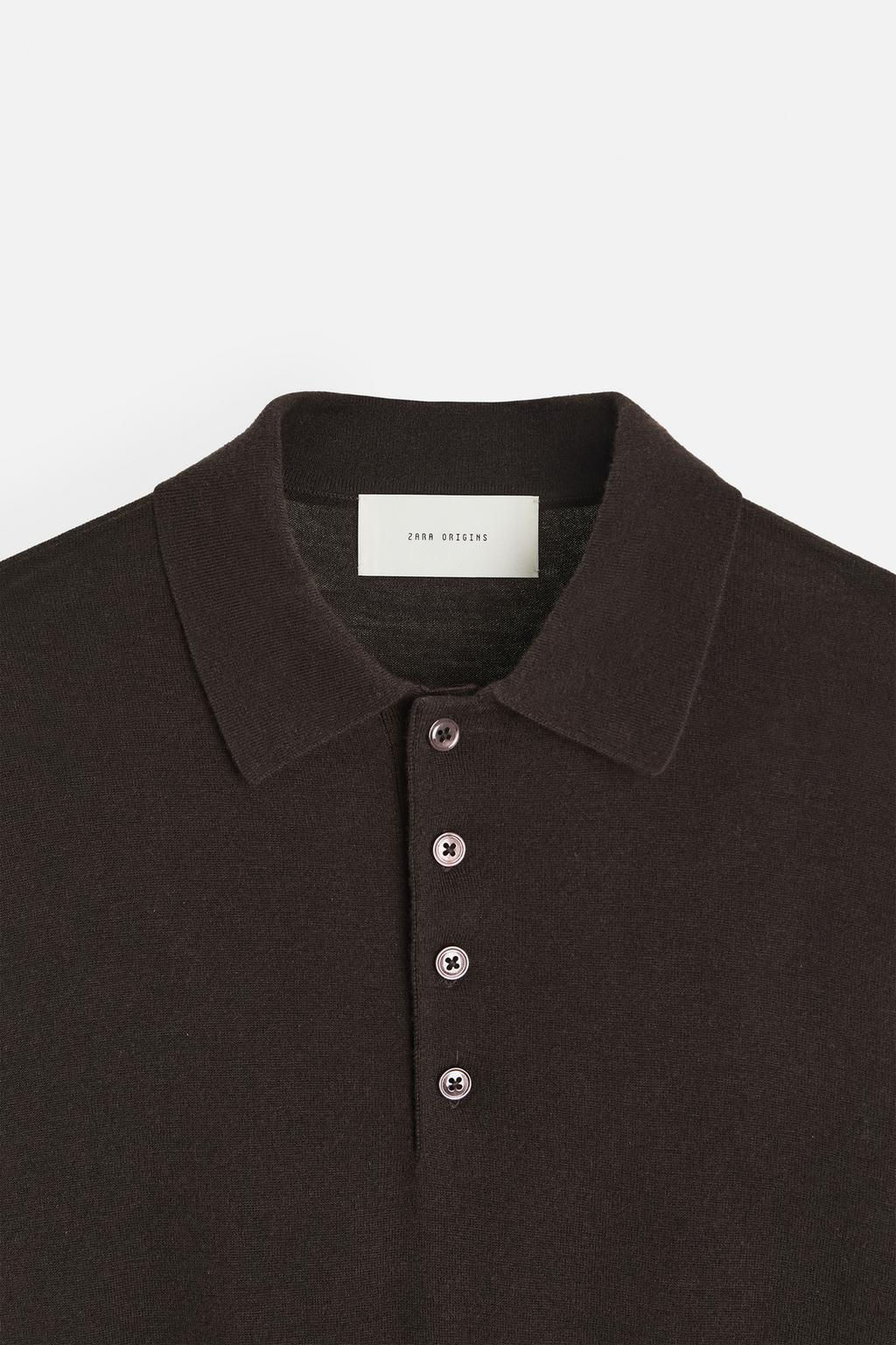 LIGHTWEIGHT WOOL AND CASHMERE KNIT POLO SHIRT - Zara фото 24