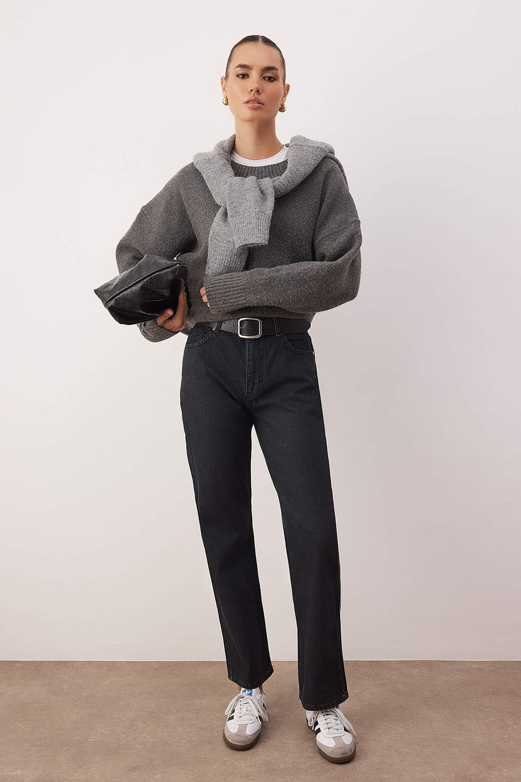 Siyah Yuksek Bel Straight Smoke Jeans TWOAW26JE00158 - Trendyolmilla фото 7