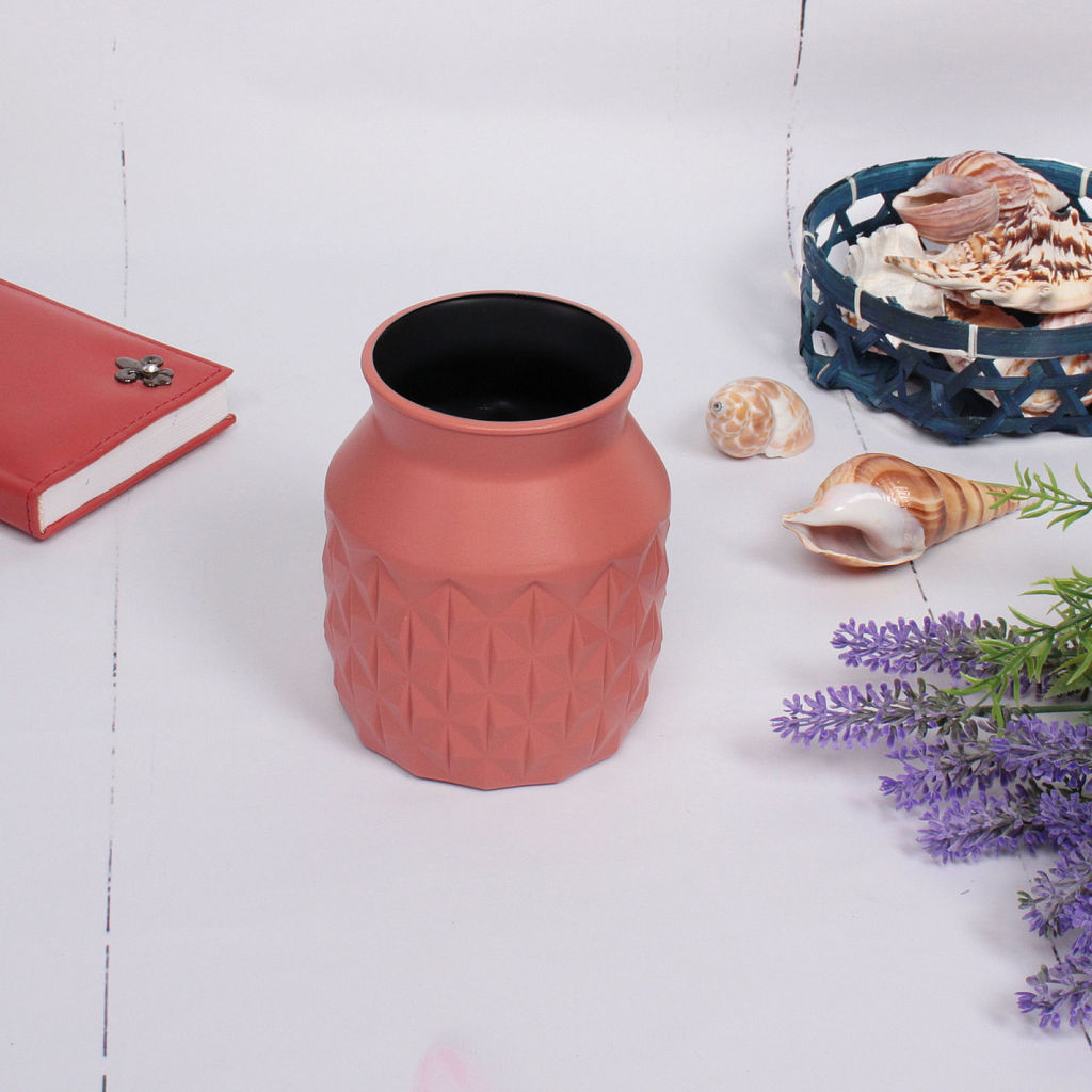 Цена за 4 шт. Ваза из пластика "Marlen-Элли" 0,8л 12,5*9,5см цвет коралловый