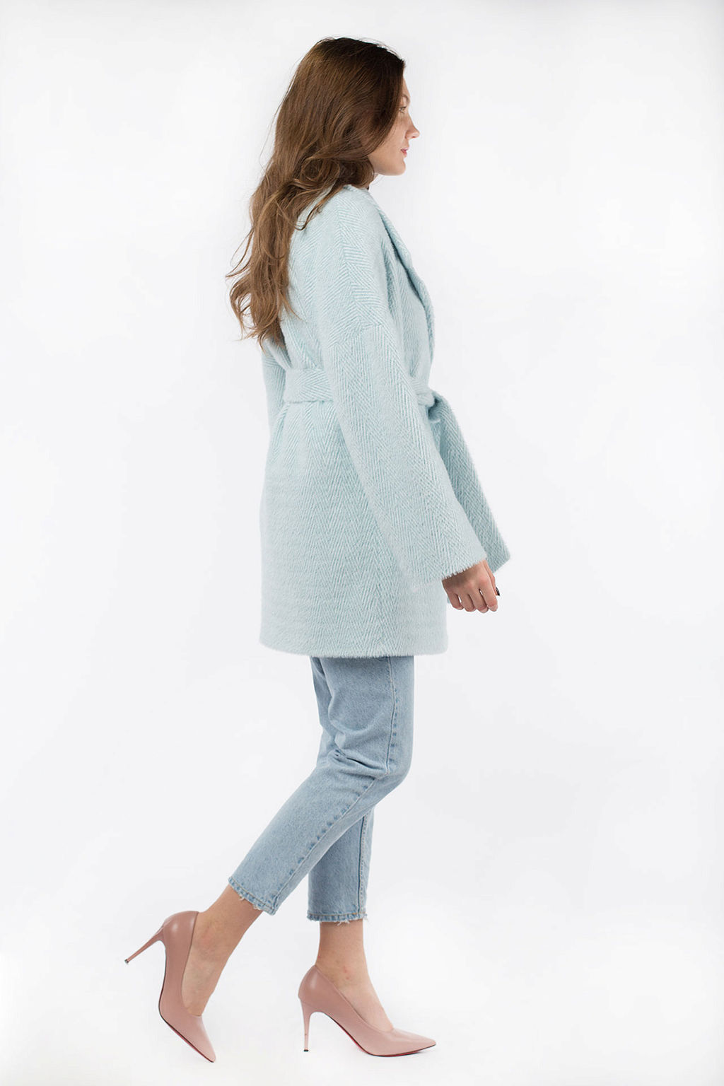 Пальто женское демисезонное (пояс) - El podio фото 5