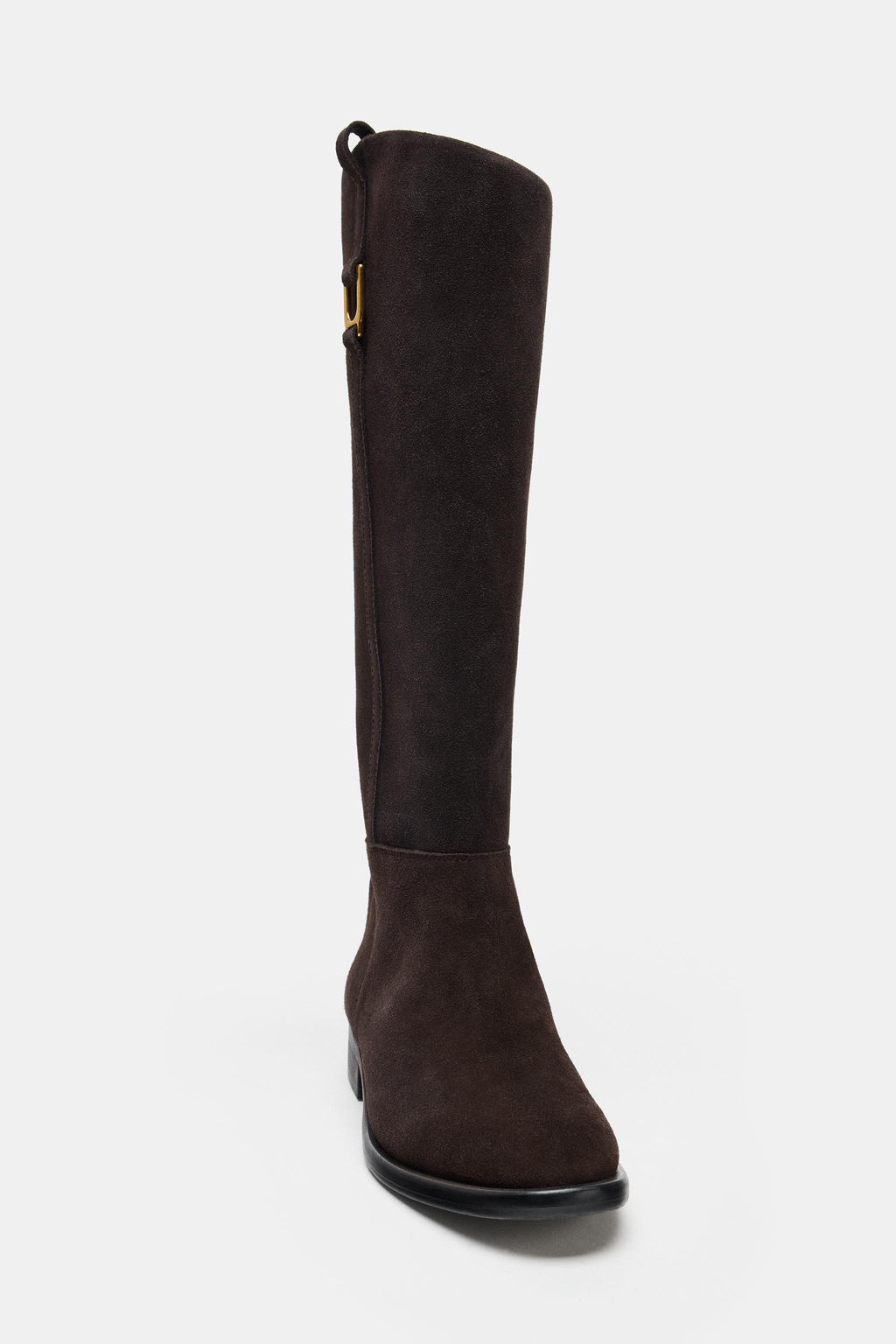 FLAT SUEDE RIDING BOOTS - Zara фото 4