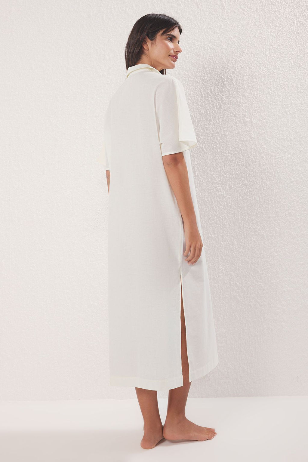 Trendyolmilla Fusya Maxi Dokuma %100 Pamuk Nak?sl? Plaj Elbisesi TBESS25EL00026  фото 15