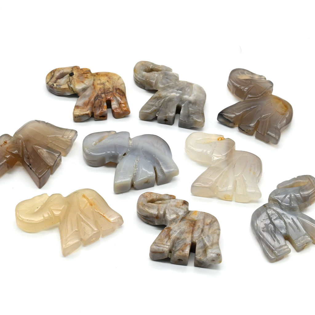 Бусины из агата бразильского Слон 45*35мм Радуга камня