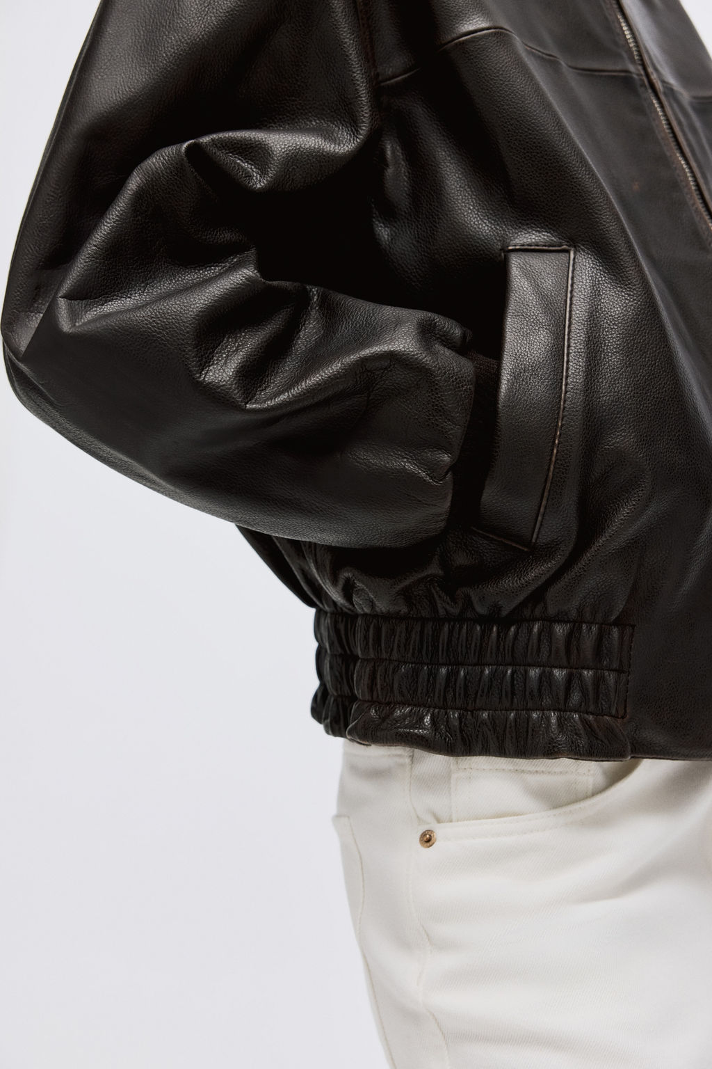 Cazadora bomber de piel - H&m фото 7