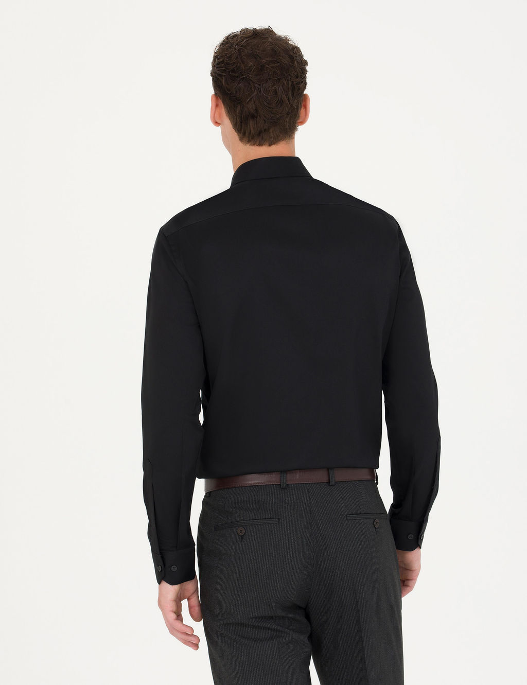Siyah Slim Fit Uzun Kollu Basic G_mlek - Pierre cardin фото 12