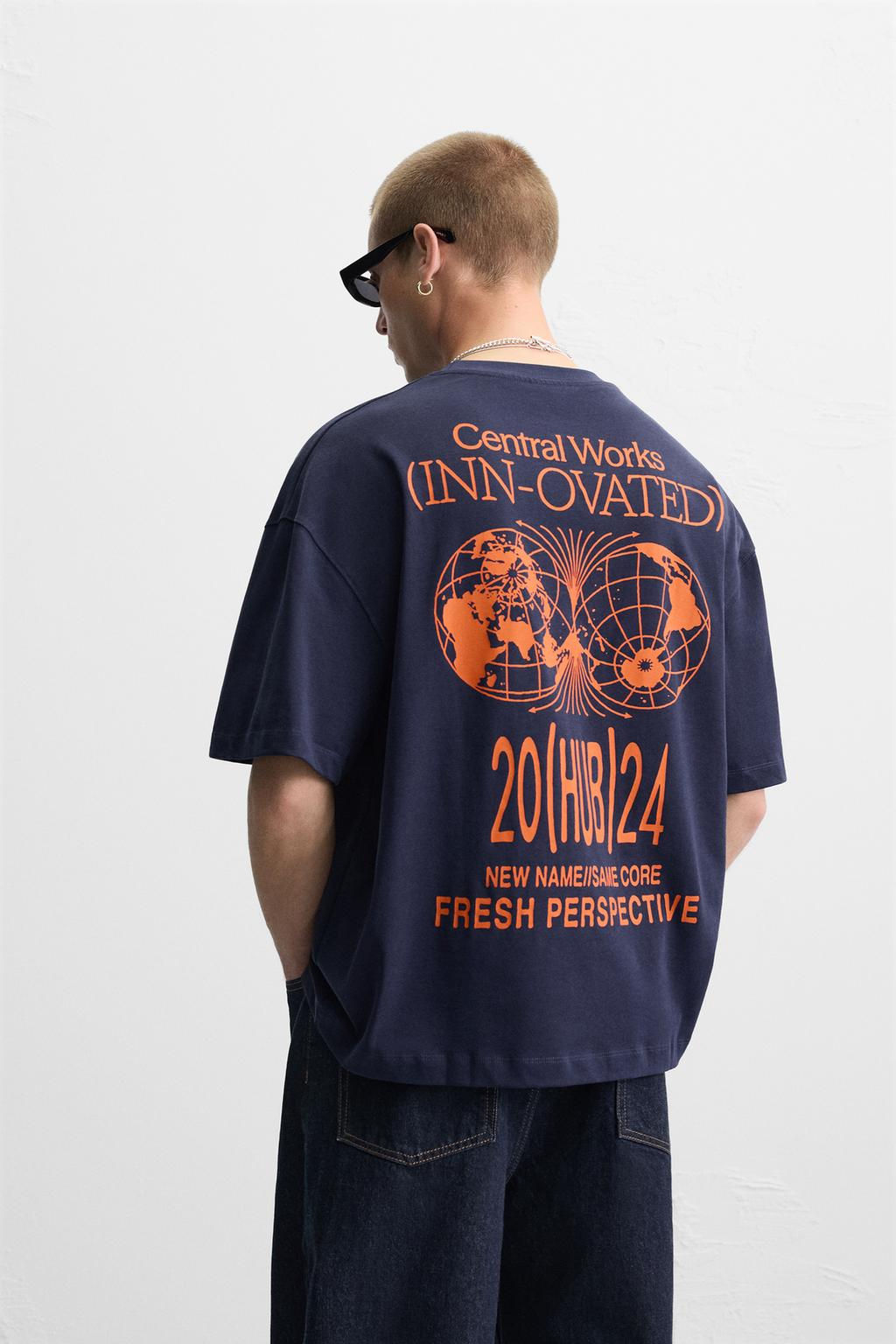T-SHIRT WITH CONTRAST PRINTS - Zara фото 3