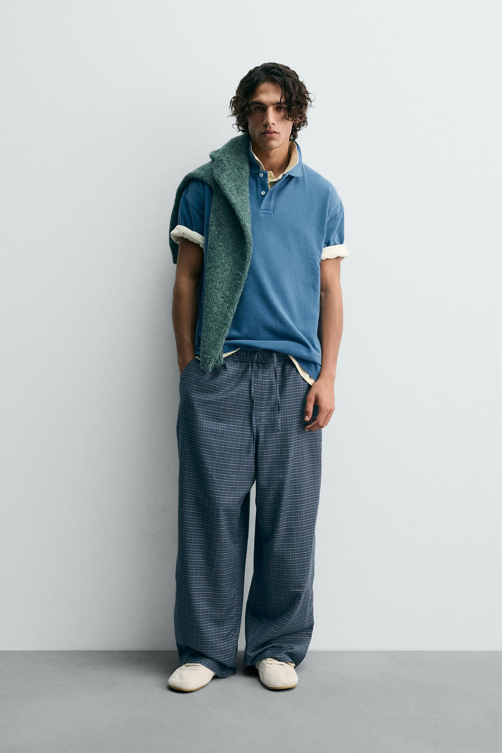 LIMITED EDITION BAGGY FIT CHECK TROUSERS - Zara фото 10
