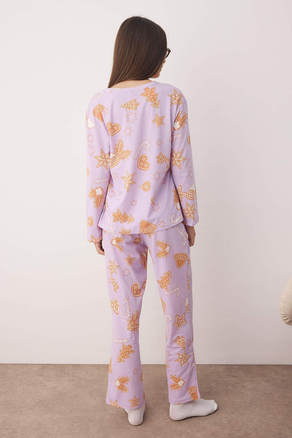 Lila %100 Pamuklu Y?lbas? Temal? Orme Pijama Tak?m? THMAW26PT00062 - Trendyolmilla фото 4