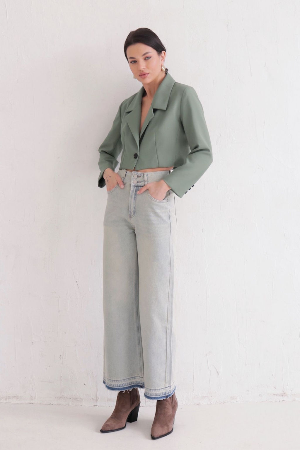 12117 Жакет укороченный фисташковый - Martichelli фото 2