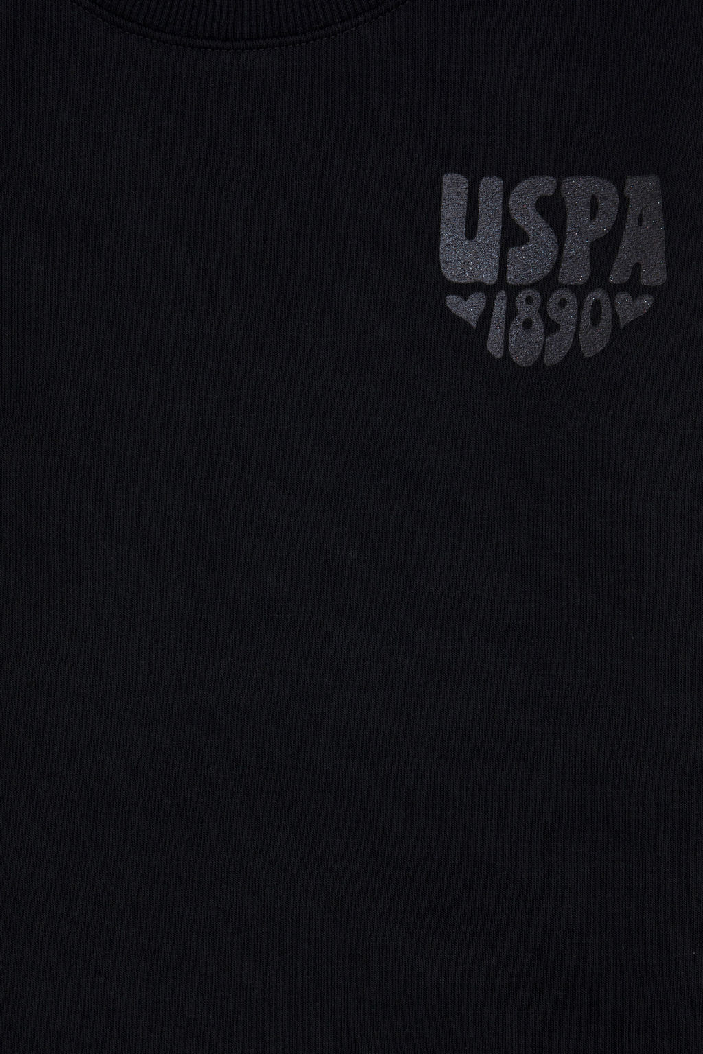 K_z _ocuk Siyah Simli Bask_ Detayl_ Bisiklet Yaka Basic Sweatshirt Sepette S_rpriz _ndirim - U.s. polo assn фото 12