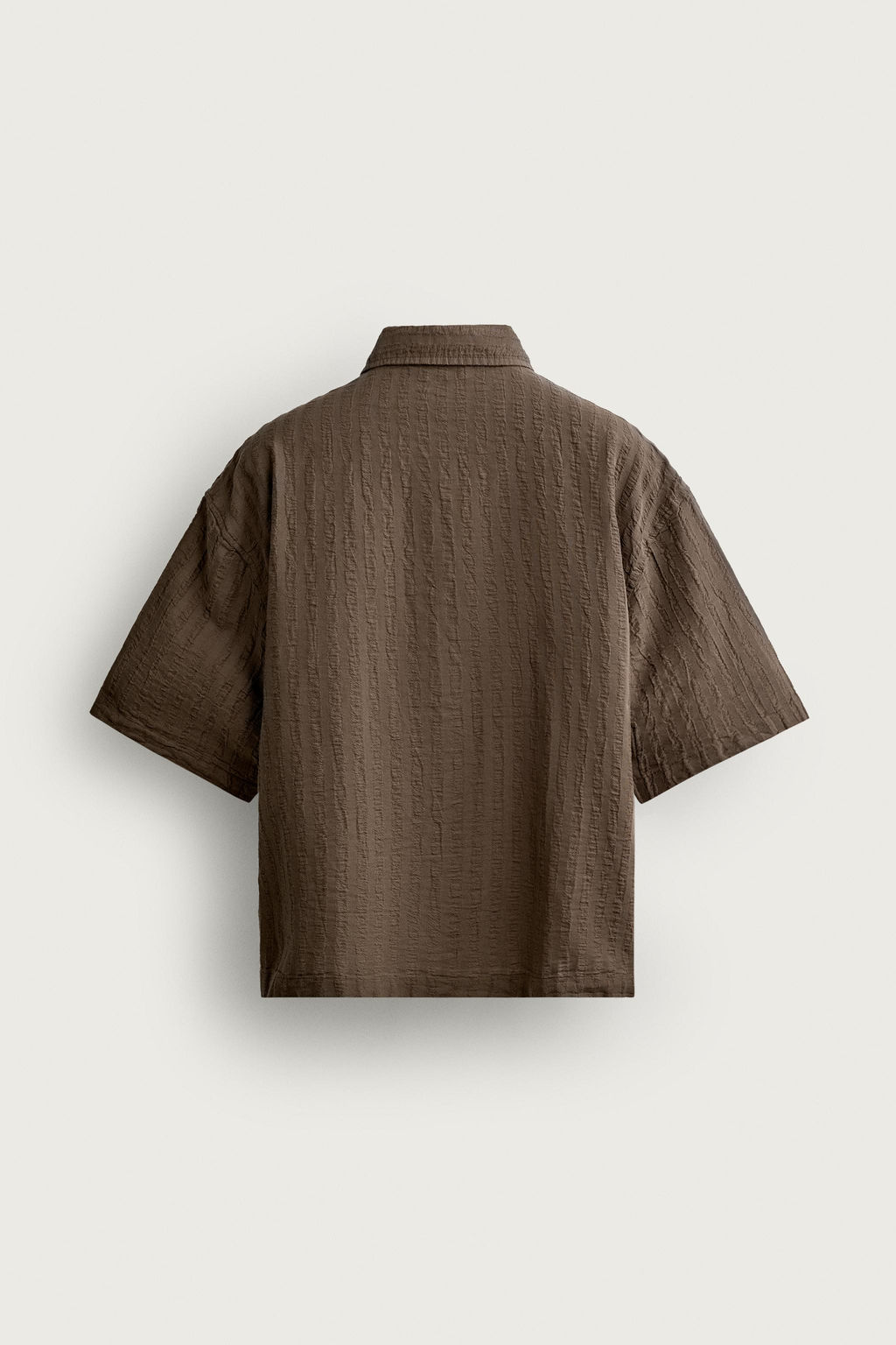CAMISA BOXY FIT JACQUARD RAYAS / Marr?n - Zara фото 7