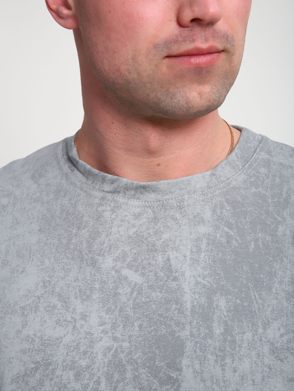 М460 Футболка оверсайз футер (серый винтаж)