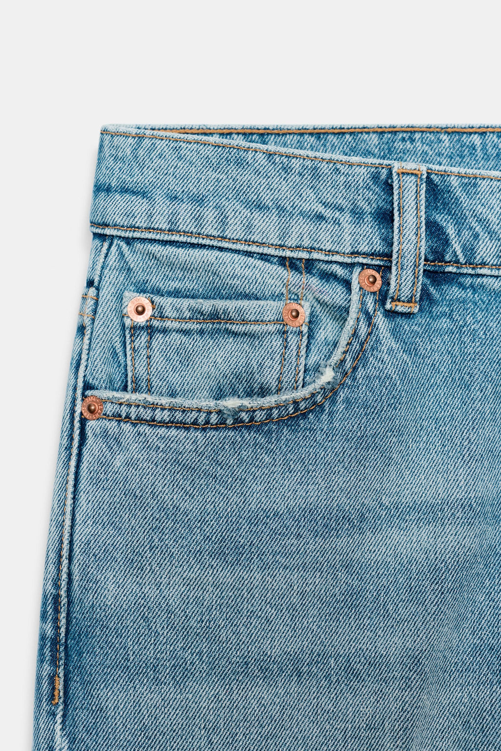 JEANS ZW COLLECTION CROPPED FLARE TIRO MEDIO / Azul lavado - Zara фото 9
