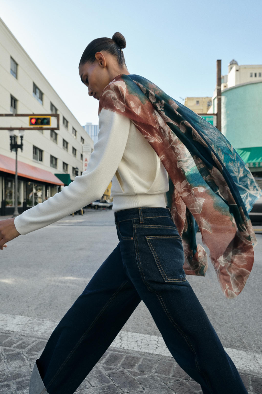FLORAL PRINT SCARF - Zara фото 7