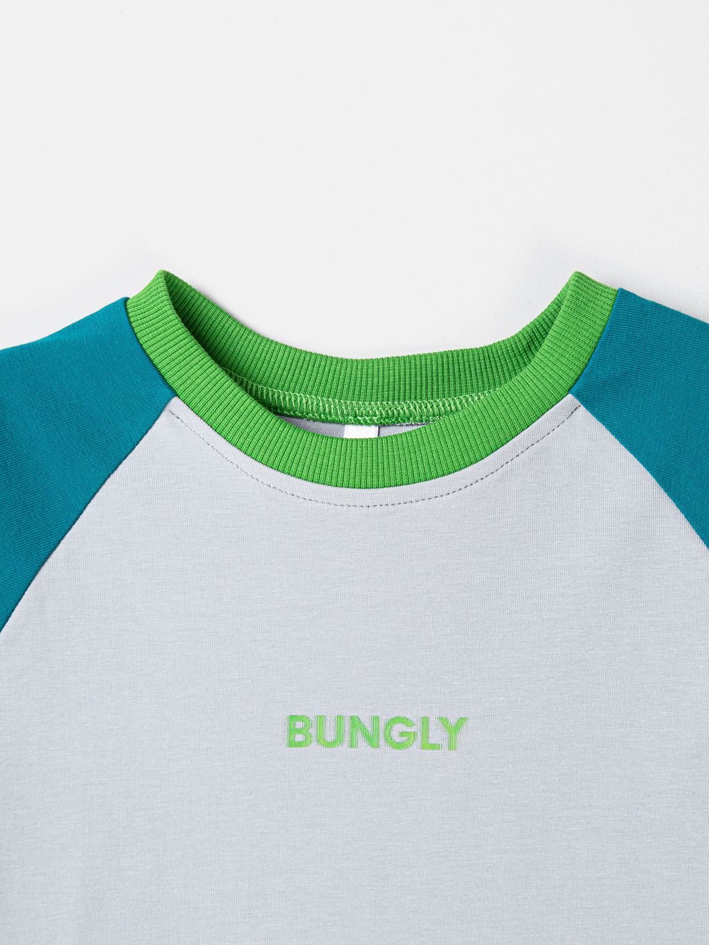 Футболка Колор блок Пепел/Изумруд - Bungly фото 3