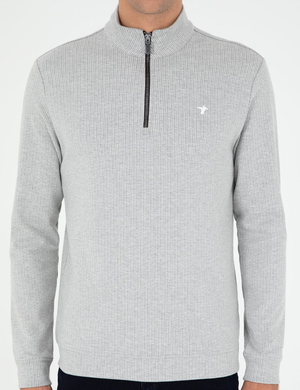 Серый меланжевый свитшот стандартного кроя - Cacharel фото 6