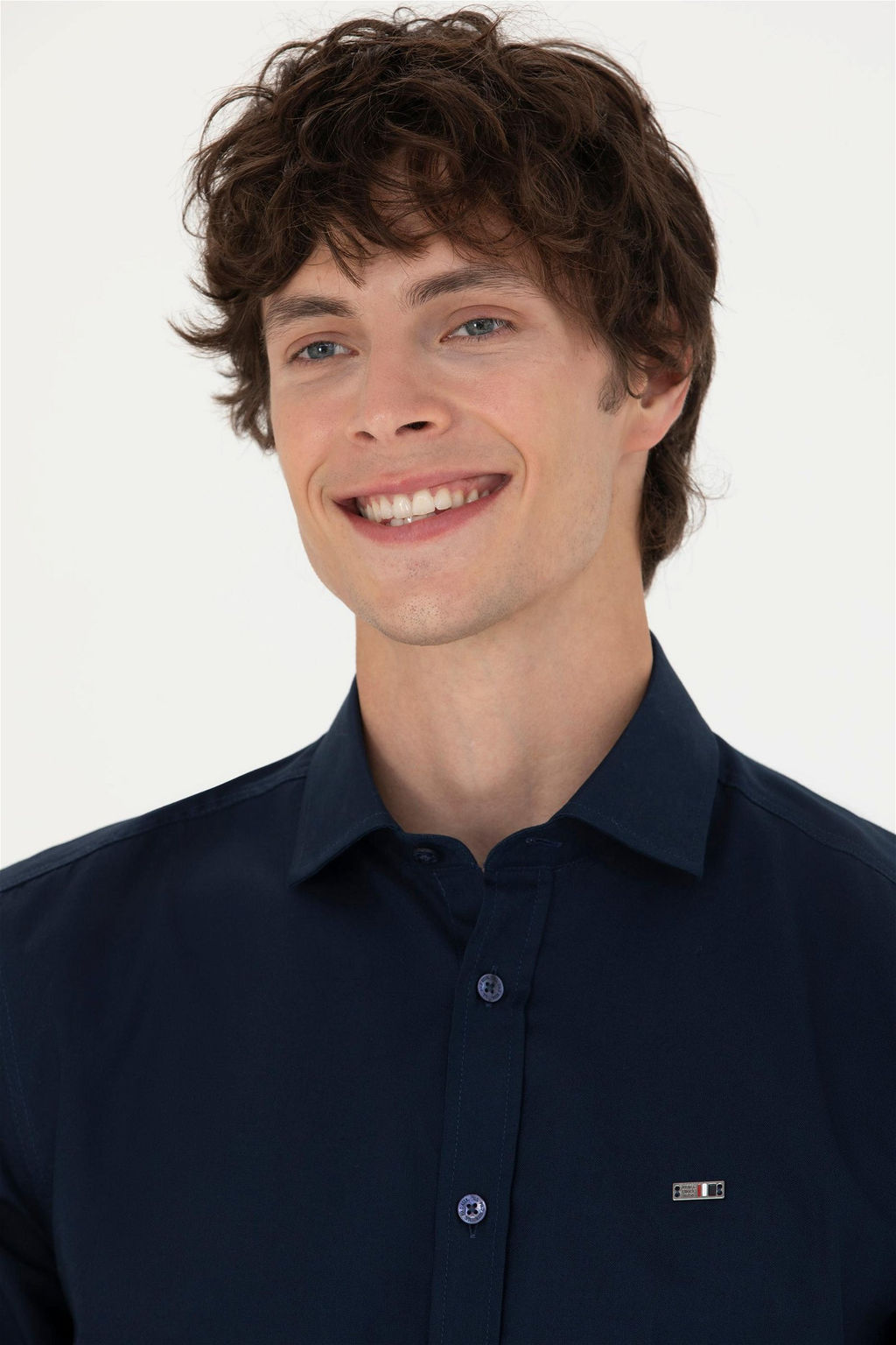 Мужская темно-синяя базовая рубашка с длинным рукавом - U.s. polo assn фото 9