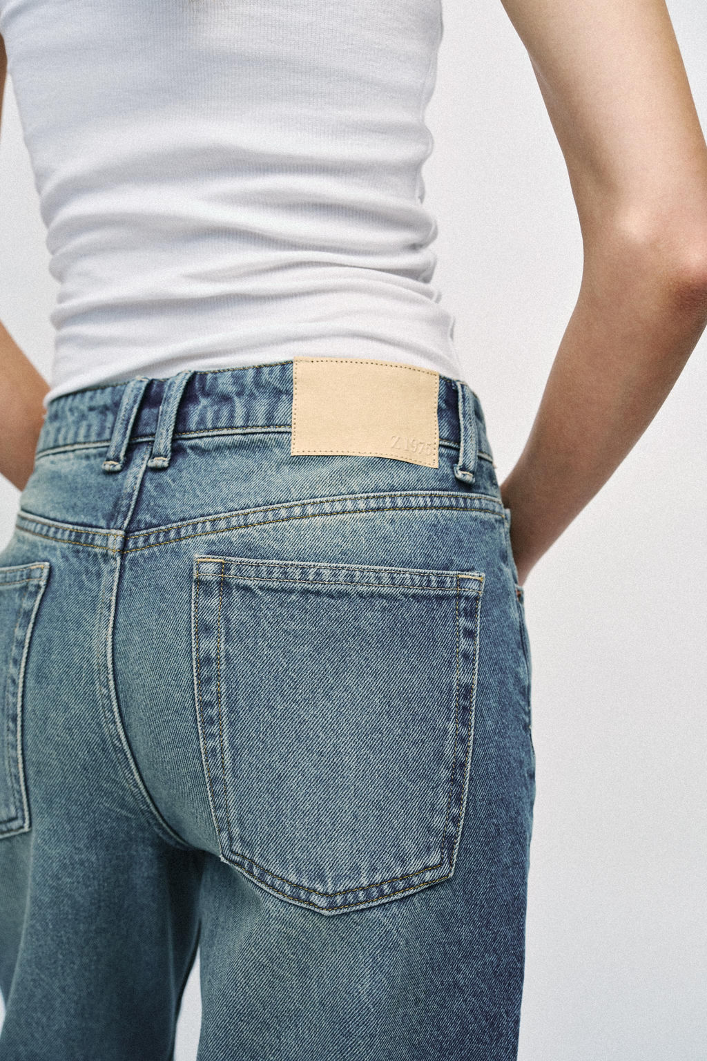 JEANS Z1975 SLIM CROPPED TIRO MEDIO / Azul / Verde - Zara фото 6