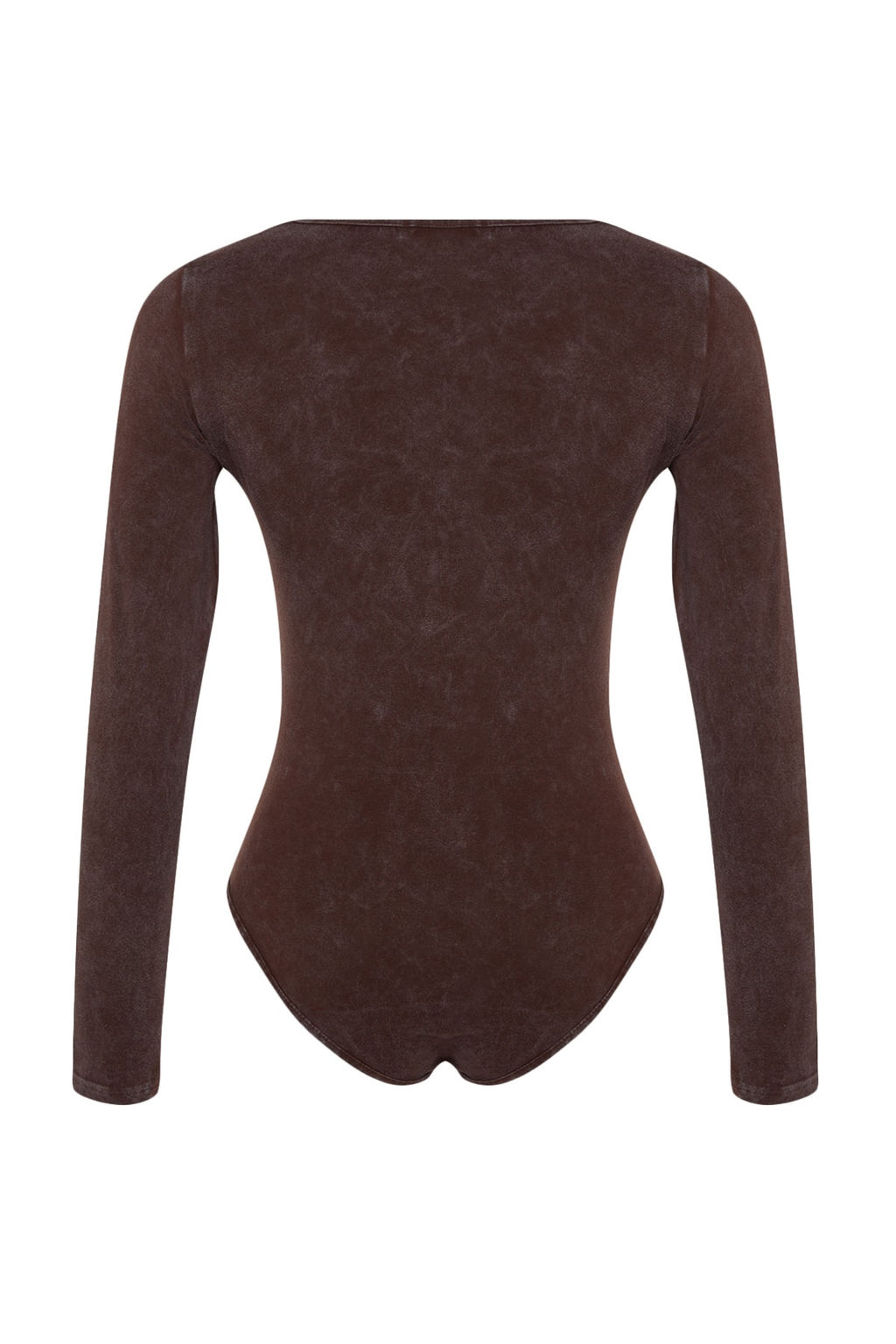 Kahverengi Eskitme/Soluk Efektli Pamuklu Uzun Kol Esnek C?tc?tl? Orme Body TWOAW24BD00044