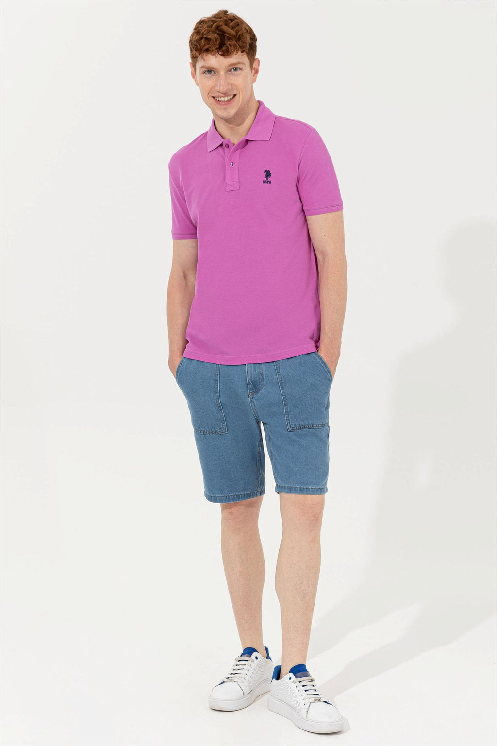 Мужские голубые джинсовые шорты - U.s. polo assn фото 2