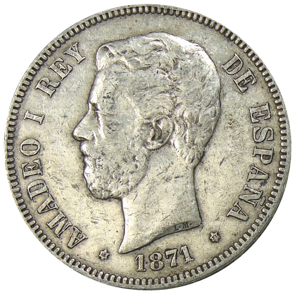 5 песет 1871 года Испания