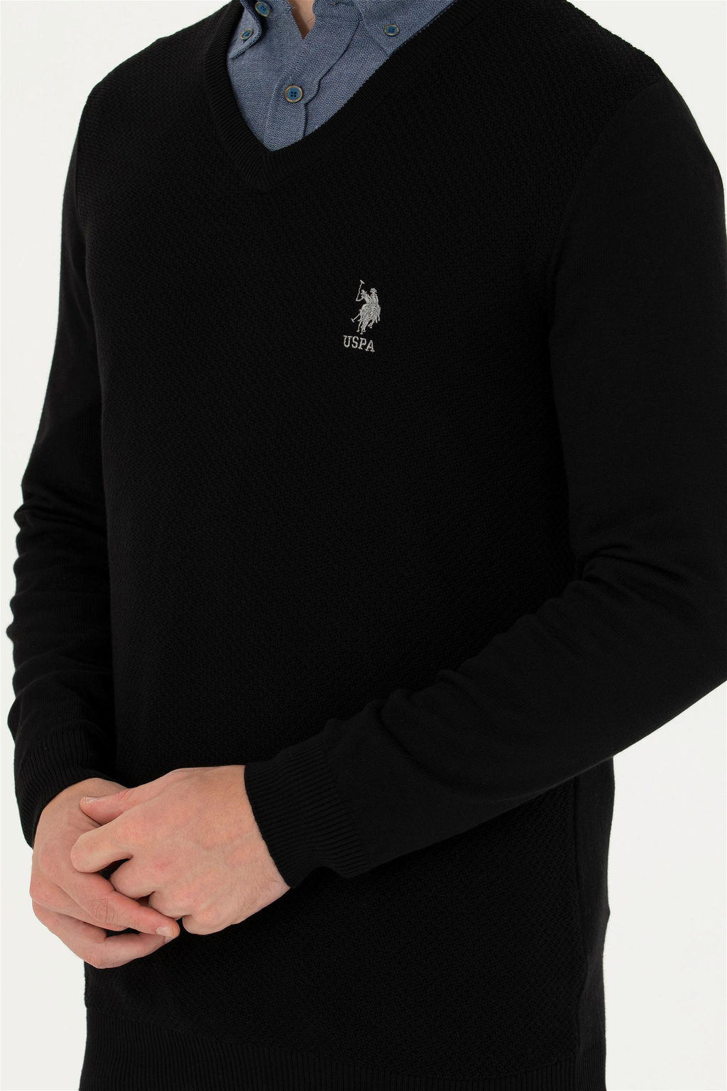 Мужской черный базовый свитер - U.s. polo assn фото 13