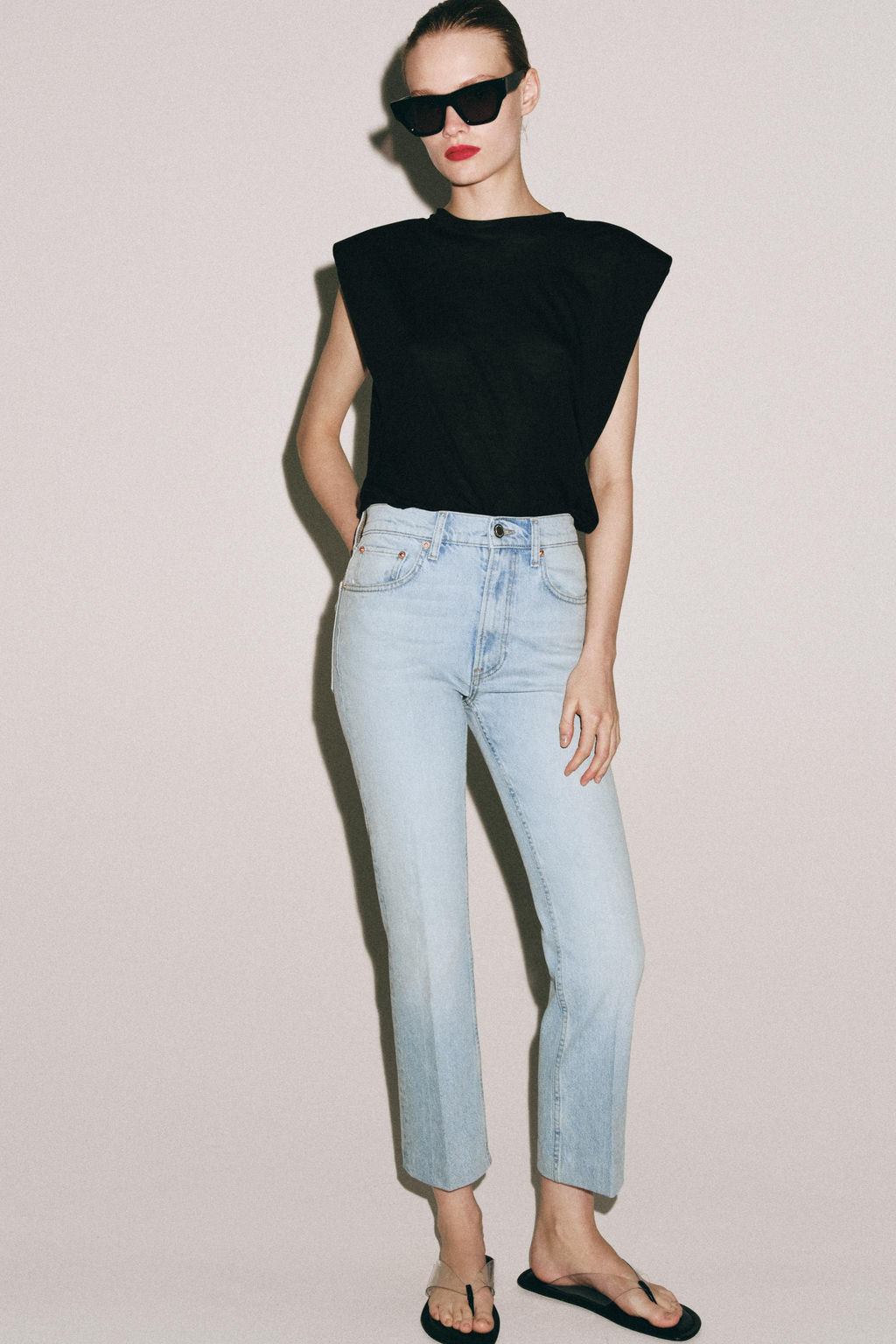 JEANS ZW COLLECTION BOOTCUT TIRO MEDIO / Azul claro - Zara фото 4