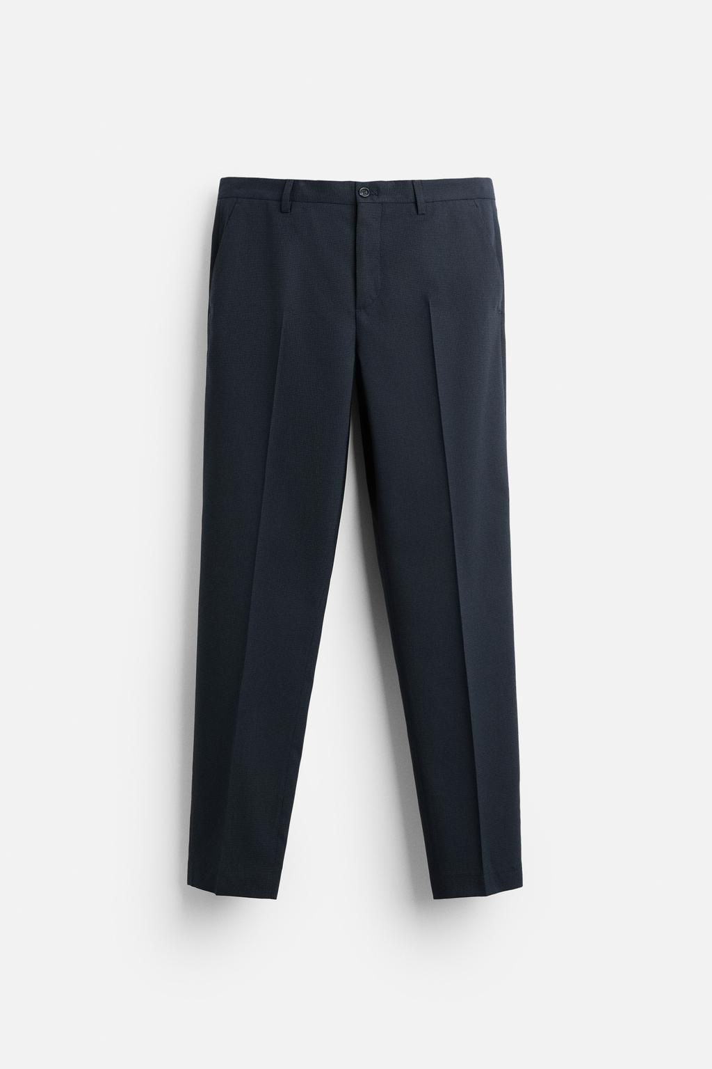 CHECKED TEXTURED WEAVE SUIT TROUSERS - Zara фото 5