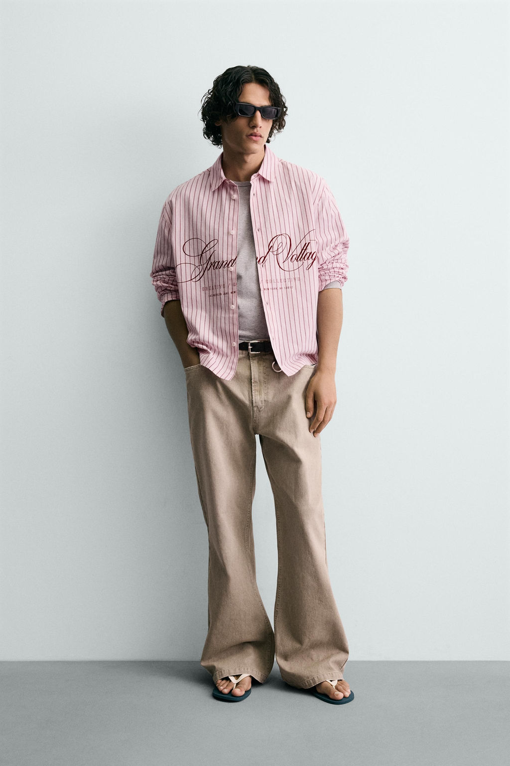 CAMISA RELAXED FIT CUADROS TEXTO / Rosa