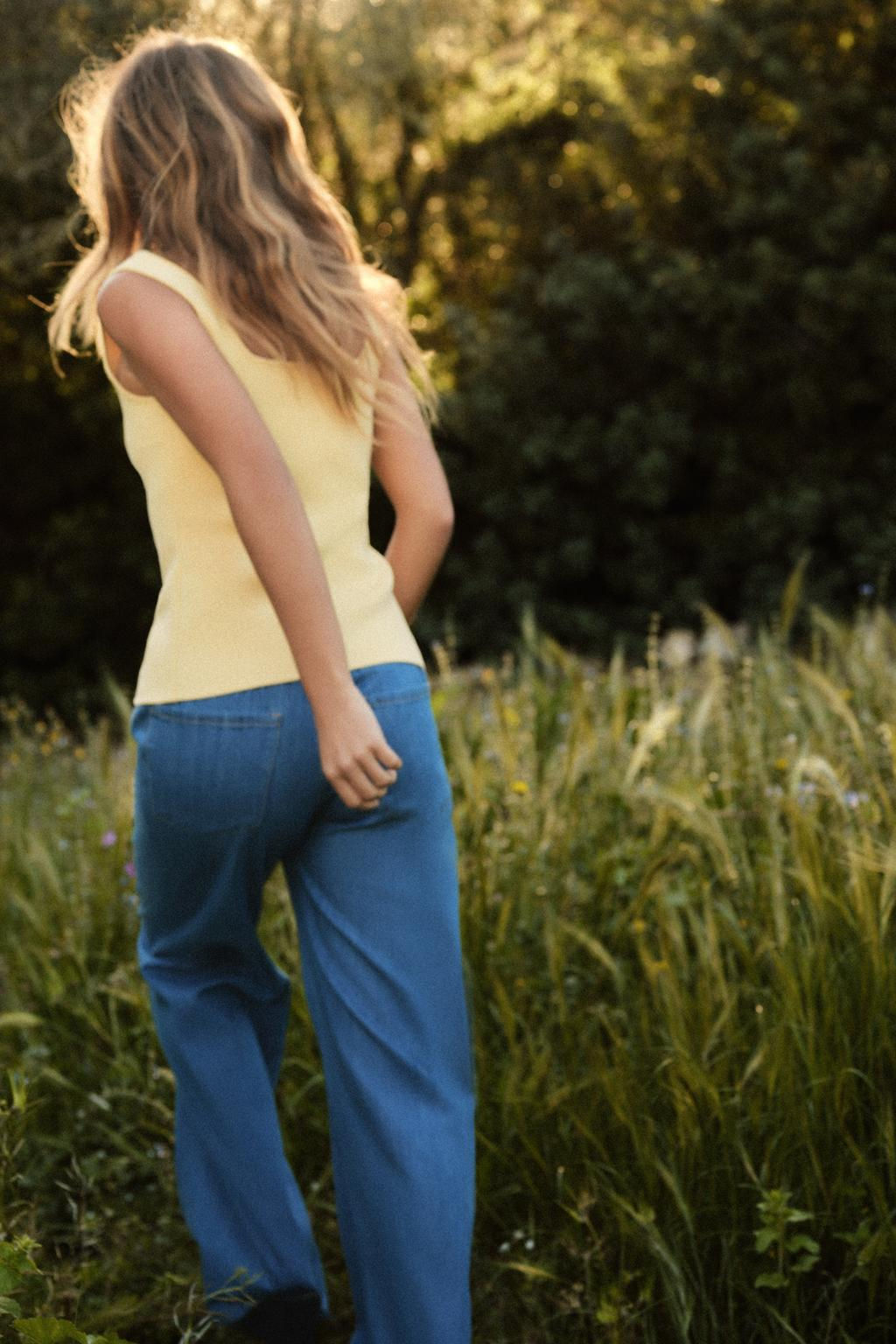 PYJAMA-STYLE DENIM TROUSERS - Zara фото 10