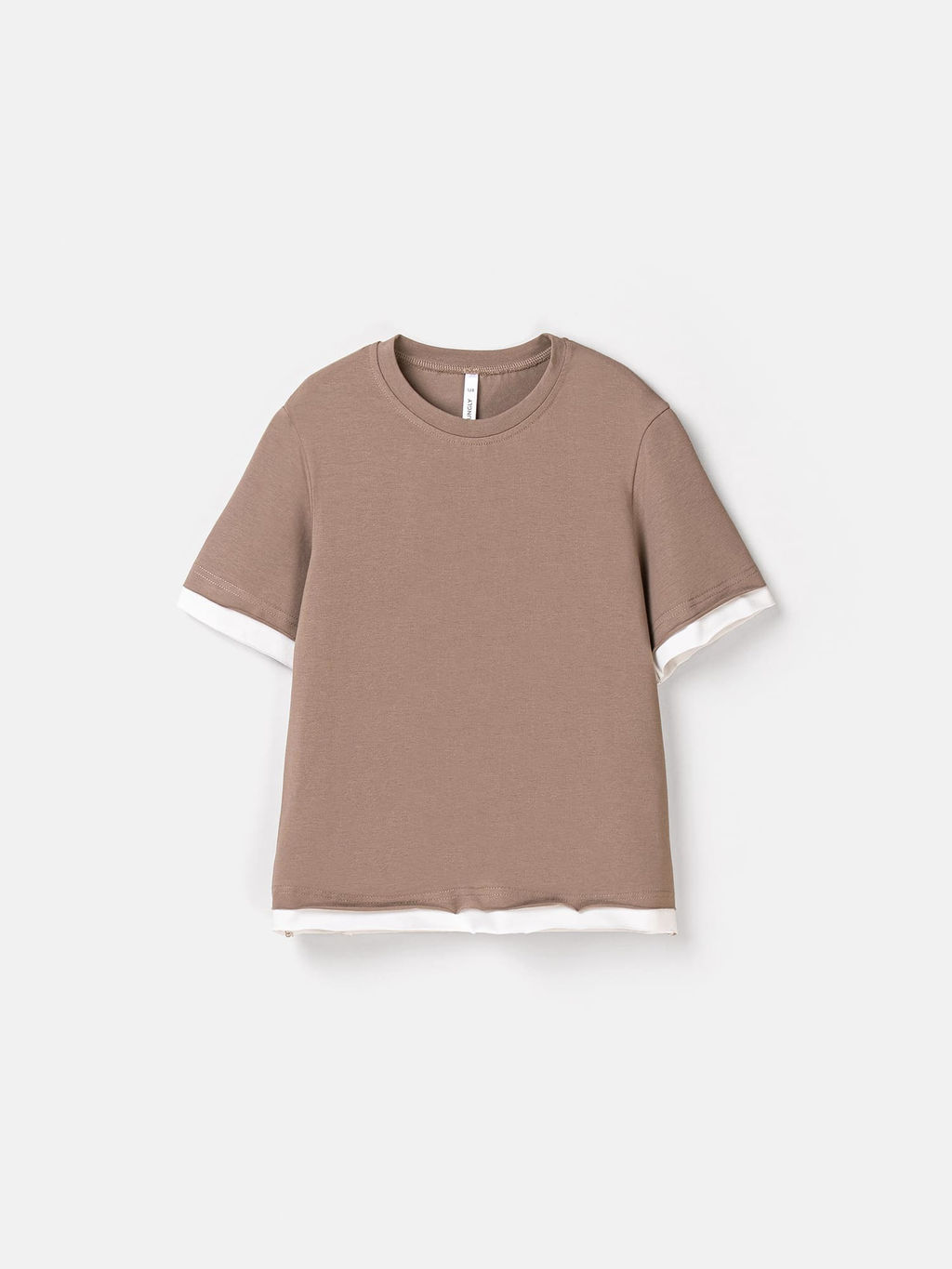 Футболка с контрастной отделкой Кокос 7+