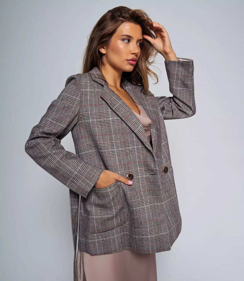 Пиджак #КТ1958 (1), серый