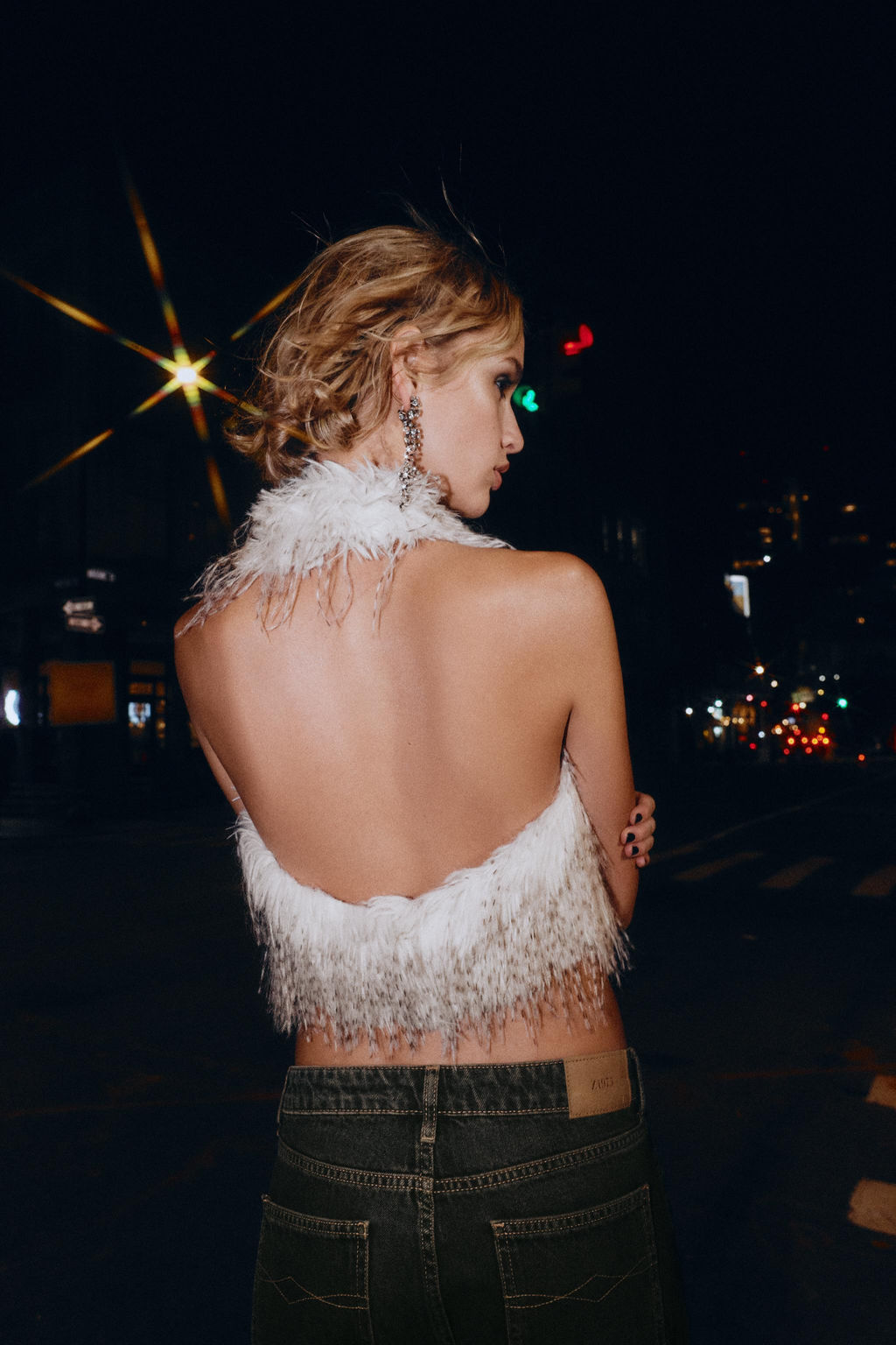 FAUX FUR HALTER TOP - Zara фото 7