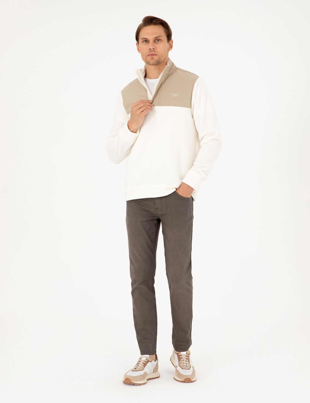 Ekru Regular Fit Sweatshirt - Pierre cardin фото 4