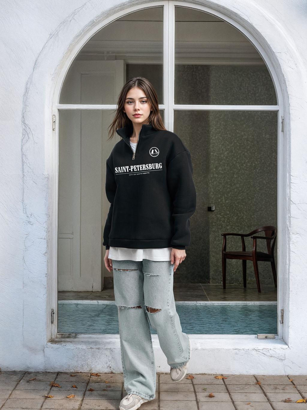 Толстовка женская с зип-воротником Saint Petersburg - Yollochka фото 21