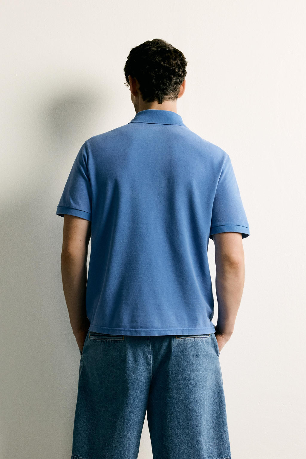 POLO PIQU? LAVADO REGULAR FIT / Azul lavado - Zara фото 3
