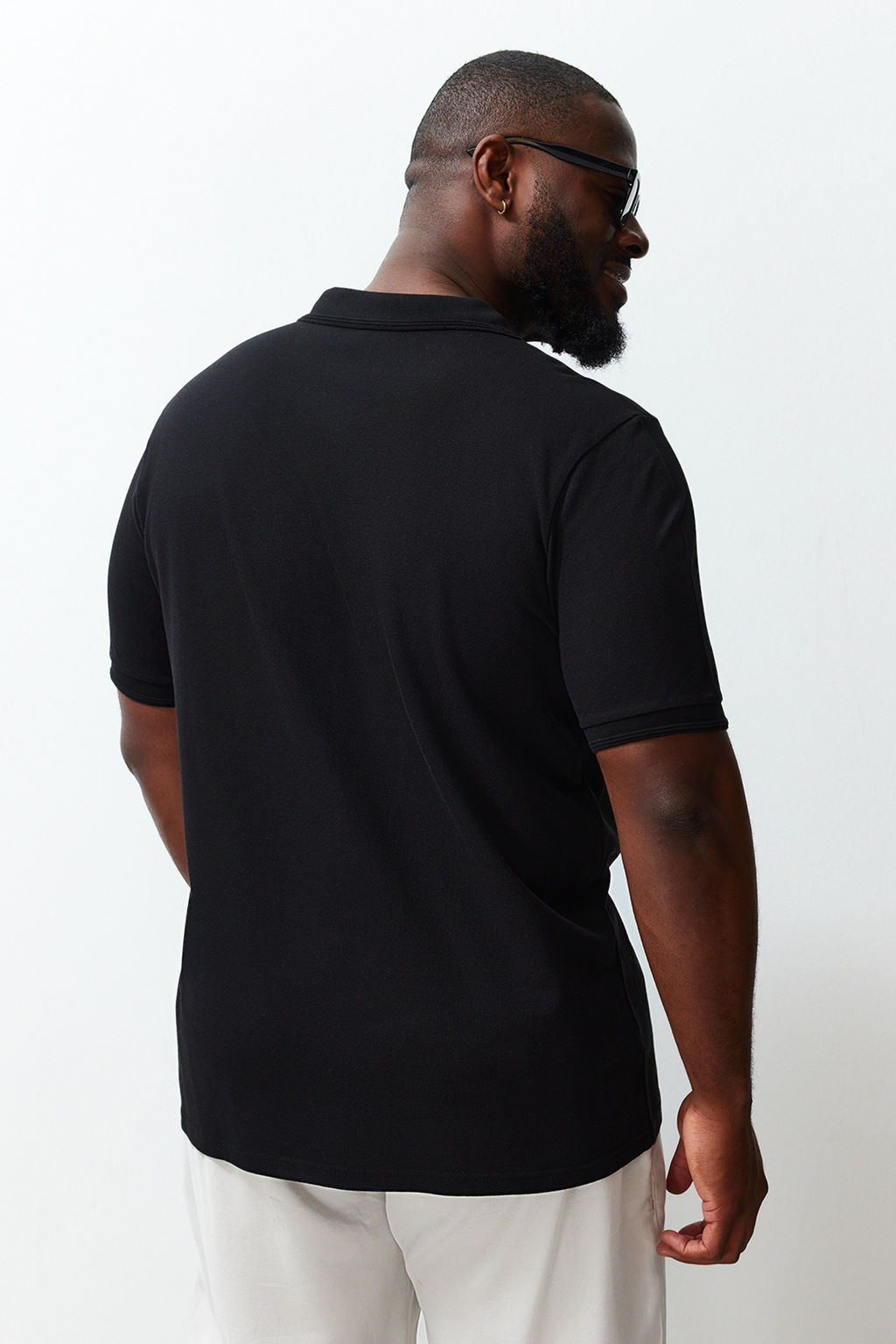 TRENDYOL MAN Buyuk Beden Siyah Regular/Normal Kesim Basic %100 Pamuklu Polo Yaka T-shirt TMNSS24BF00000 - Trendyolmilla фото 6