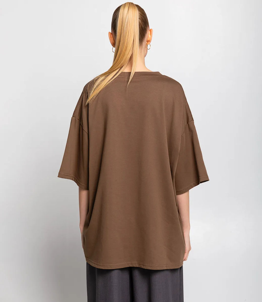 Футболка #КТ33107, тёмно-бежевый