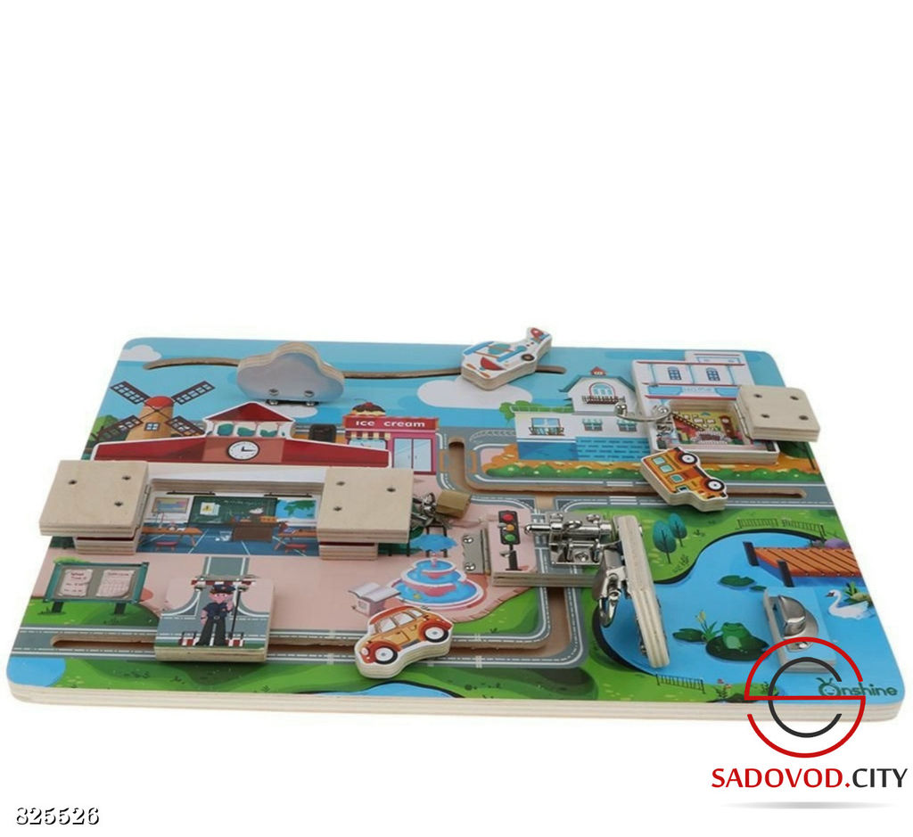 Бизиборд с замочками машинки