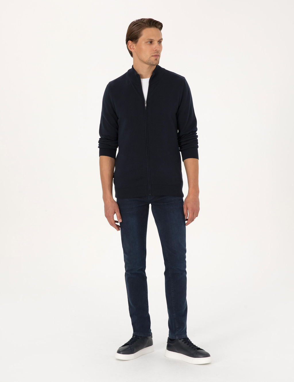 Lacivert Slim Fit Fermuarl_ Triko H_rka - Pierre cardin фото 4