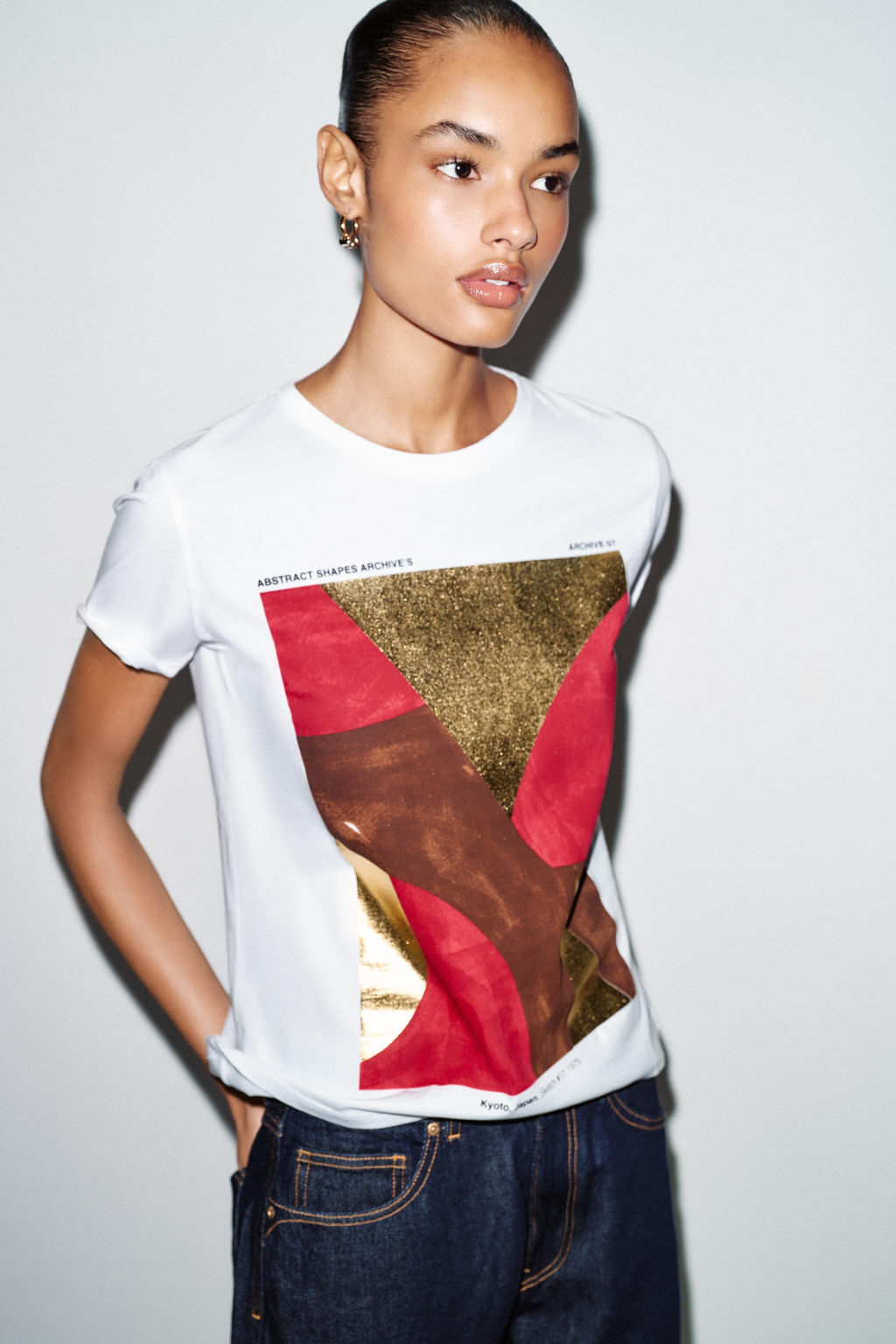 METALLIC PRINT T-SHIRT - Zara фото 11