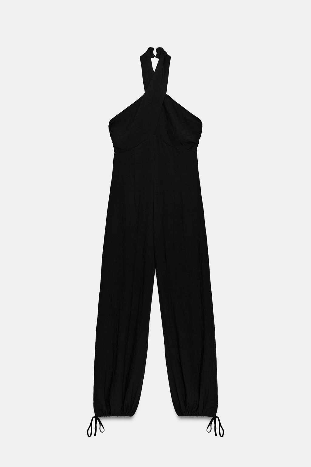 MONO LARGO HALTER BOMBACHO / Negro - Zara фото 7