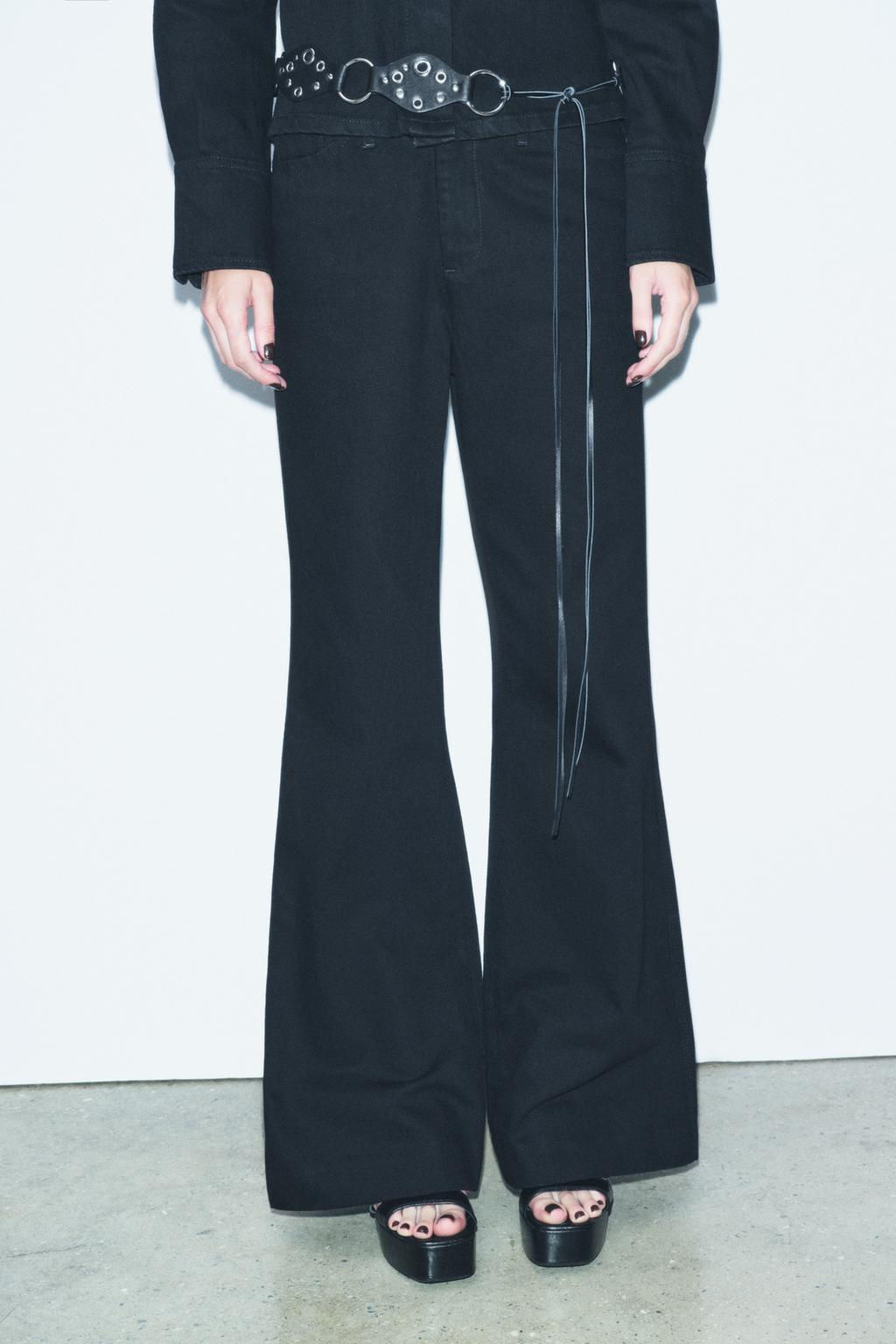 DIAMOND CONTRAST LEATHER BELT - Zara фото 3