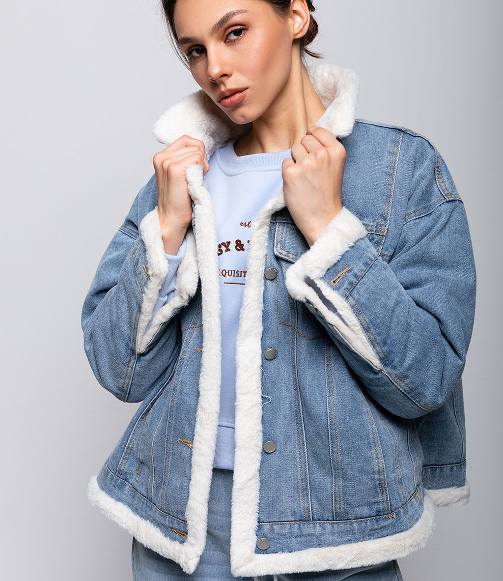 Джинсовая куртка #КТ265, голубой
