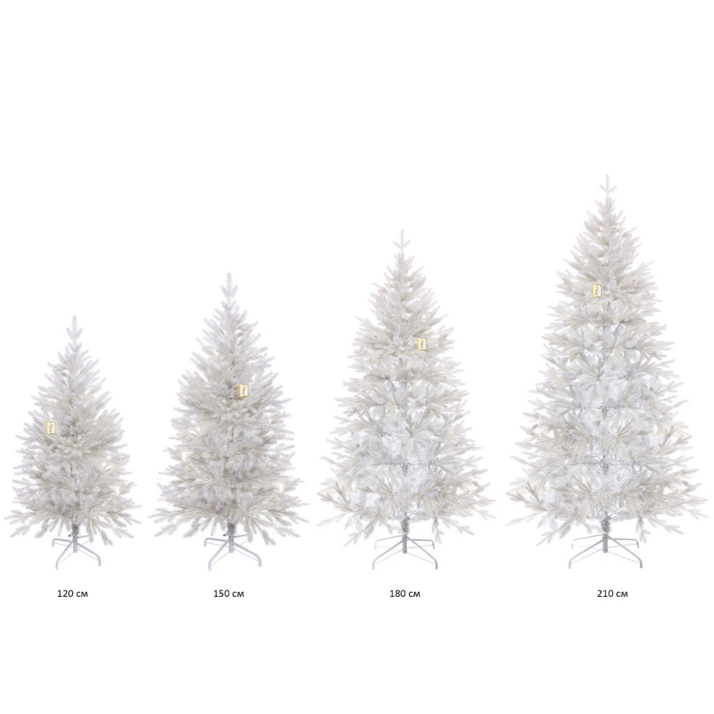 Ёлка "Мальва" 150 см, ПВХ, резина (301 веток), Белая