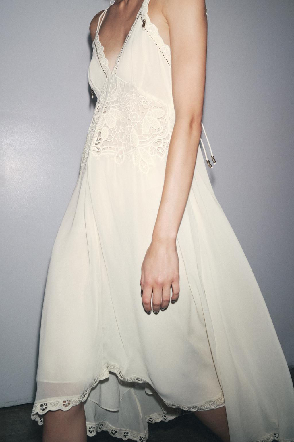 ZW COLLECTION ASYMMETRIC CROCHET DRESS - Zara фото 5