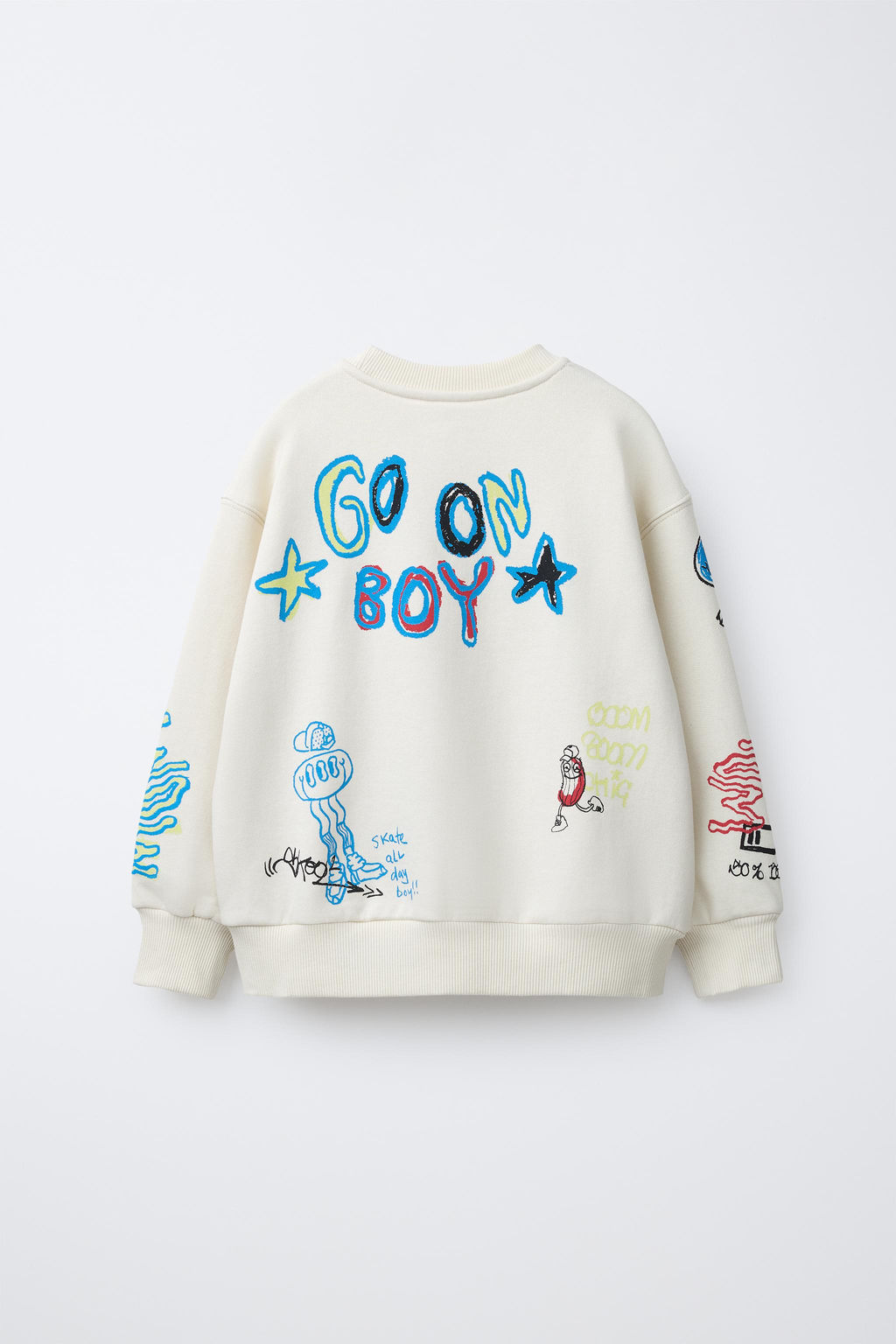 SUDADERA GRAFFITI / Crudo claro - Zara фото 2