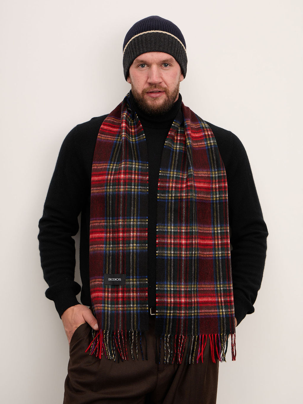 Шарф из кашемира 12218n красный