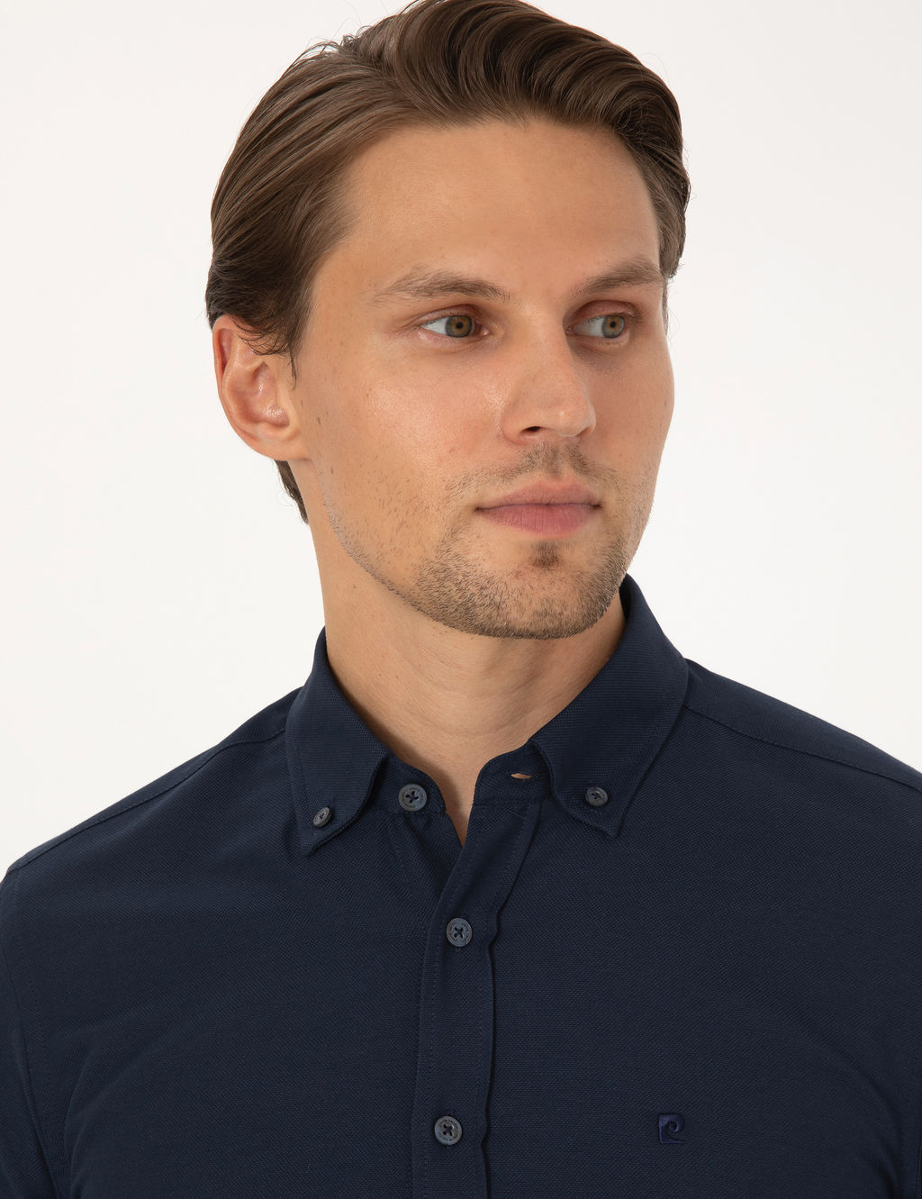 Lacivert Slim Fit Uzun Kollu G_mlek